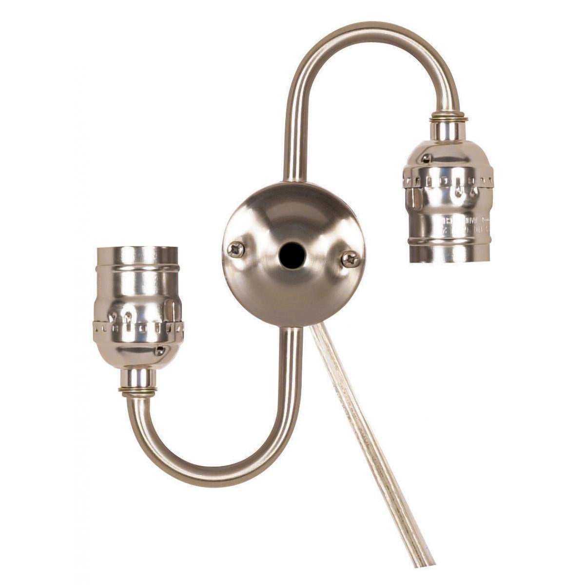 Satco - 80-1271 - Twin Keyless Steel "S" Cluster - Satin Nickel