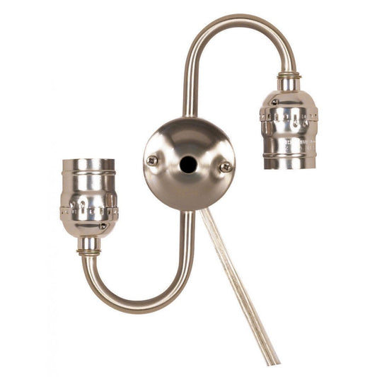 Satco - 80-1271 - Twin Keyless Steel "S" Cluster - Satin Nickel