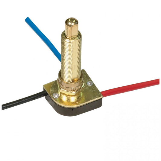 3-Way Metal Push Switch in Brass Plated