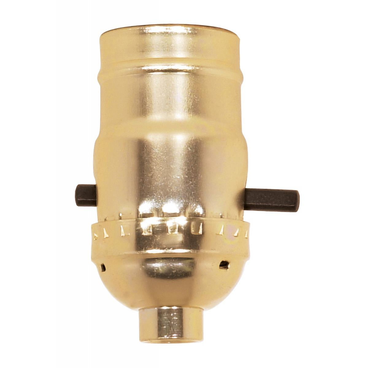 (4-Pack) On-Off Push Thru Socket in Brite Gilt