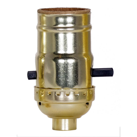 (4-Pack) On-Off Push Thru Socket in Brite Gilt