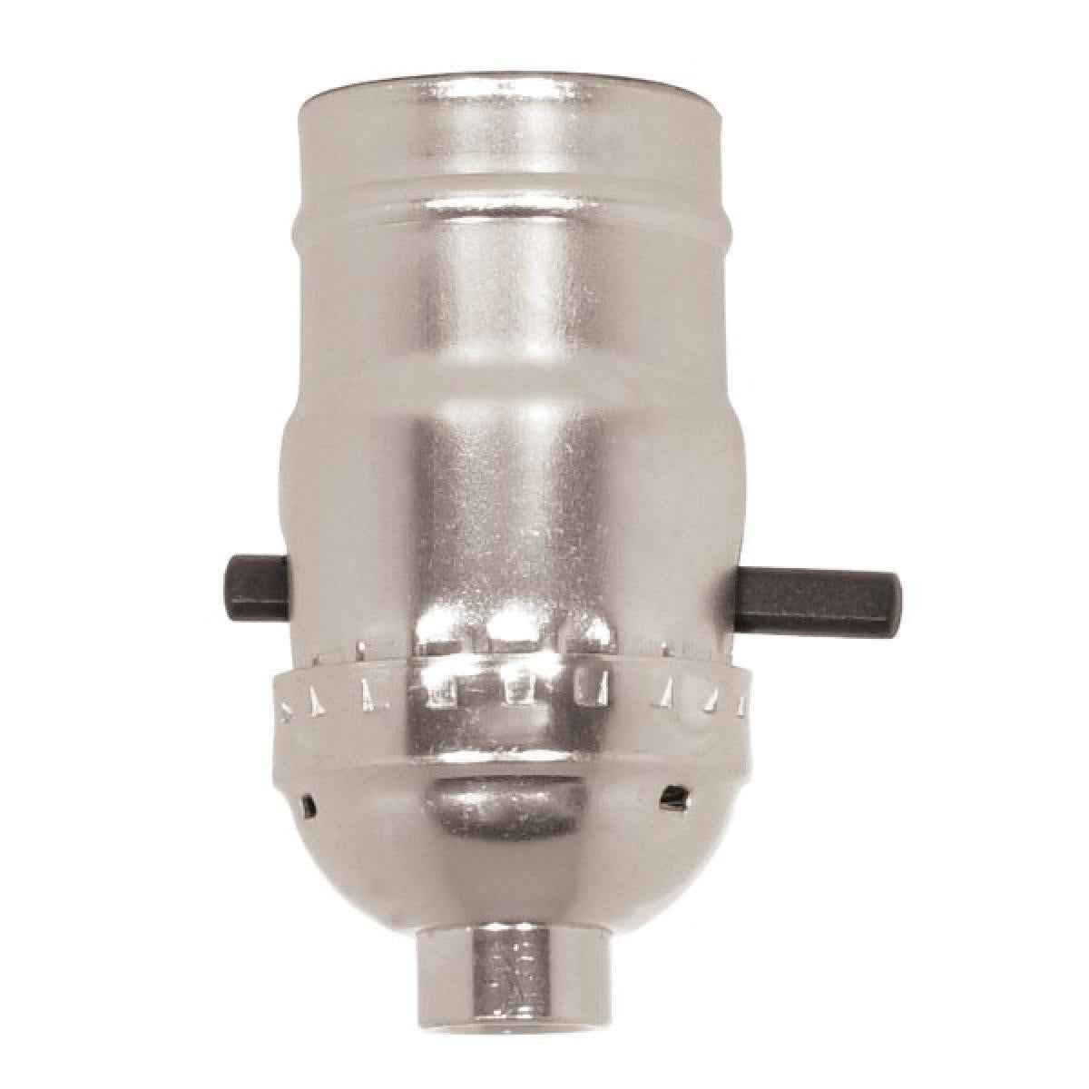 (4-Pack) On-Off Push Thru Socket in Nickel