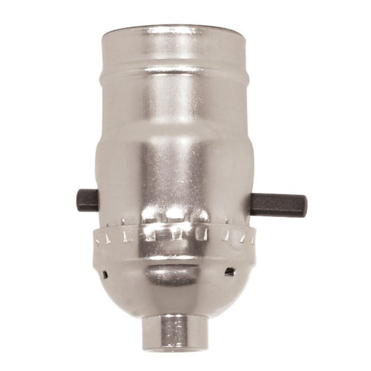 (4-Pack) On-Off Push Thru Socket in Nickel