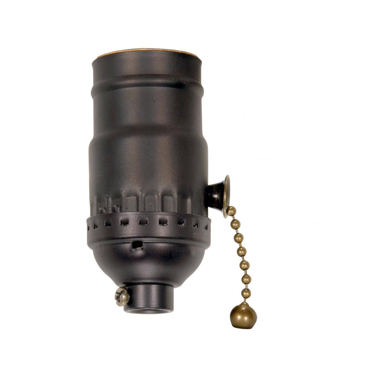On-Off Pull Chain Socket in Dark Antique Brass