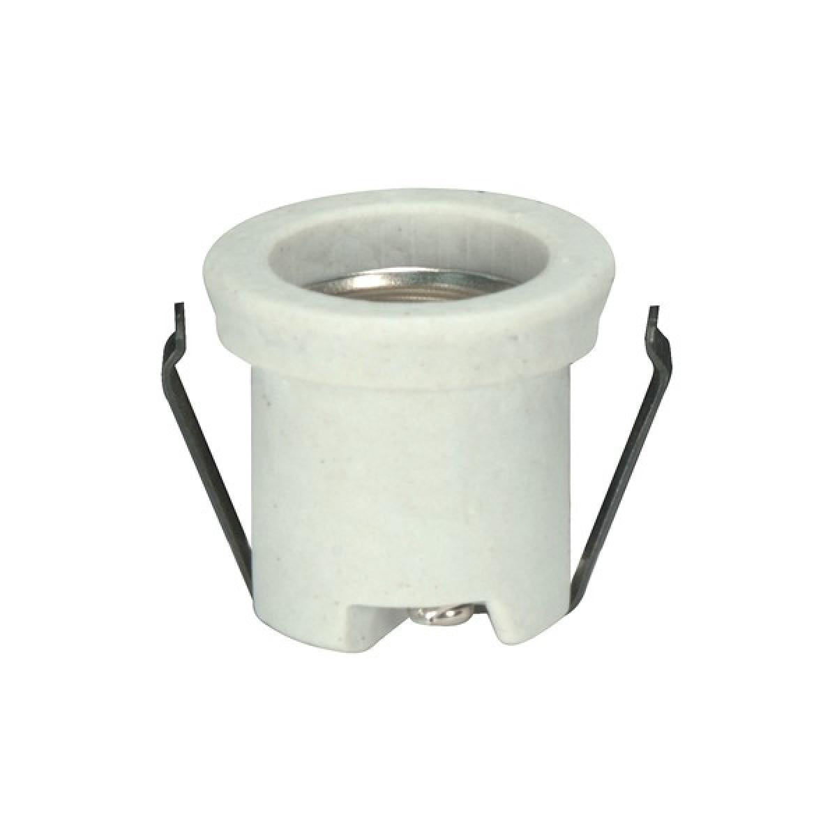 Satco - 80-2032 - Keyless Porcelain With Flange And Double Clip - White