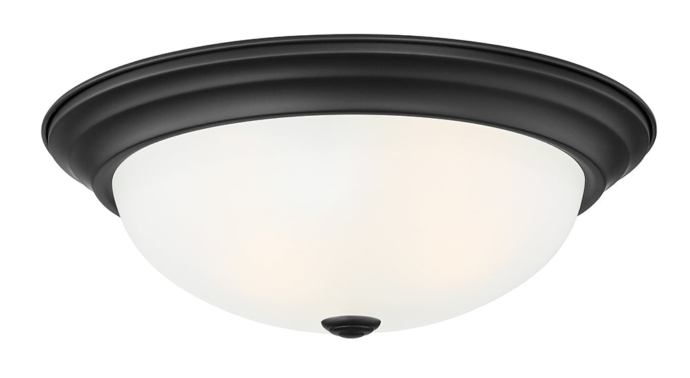 Decorative Flushmount Three Light Flushmount in Matte Black