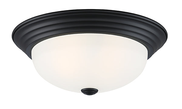 Decorative Flushmount Two Light Flushmount in Matte Black