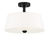 Studio Two Light Semi-Flush Mount in Matte Black