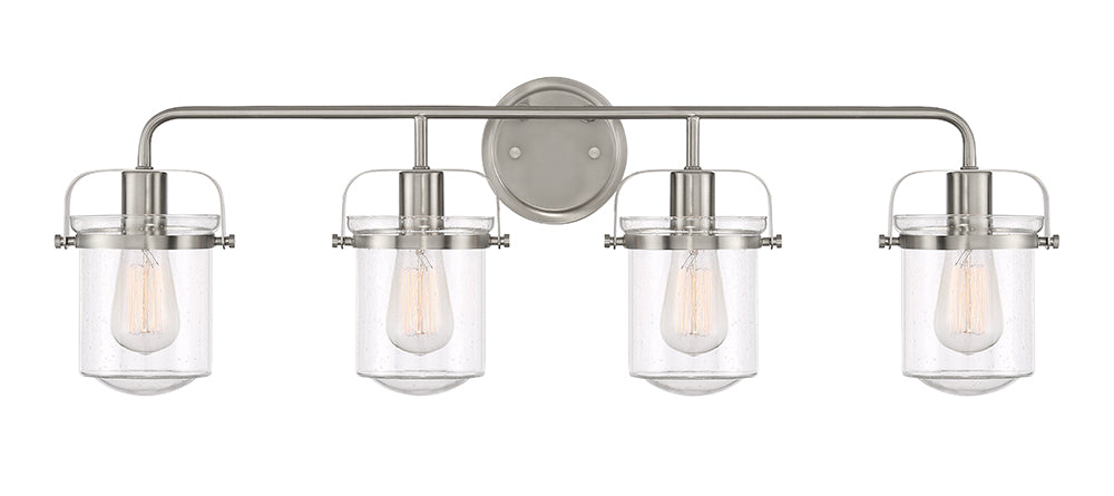 Jaxon Four Light Bath Bar Vanity in Brushed Nickel