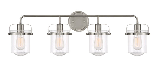 Jaxon Four Light Bath Bar Vanity in Brushed Nickel