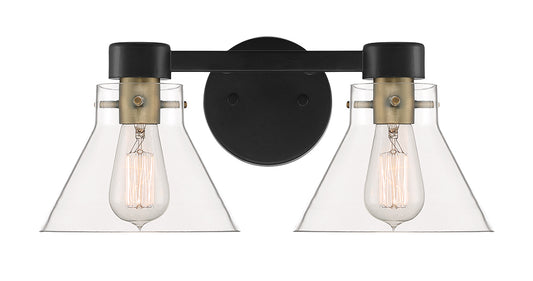 Willow Creek Two Light Bath Bar Vanity in Matte Black