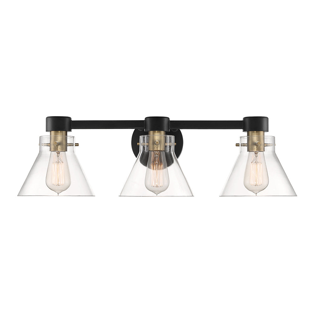 Willow Creek Three Light Bath Bar Vanity in Matte Black