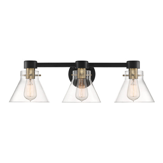 Willow Creek Three Light Bath Bar Vanity in Matte Black