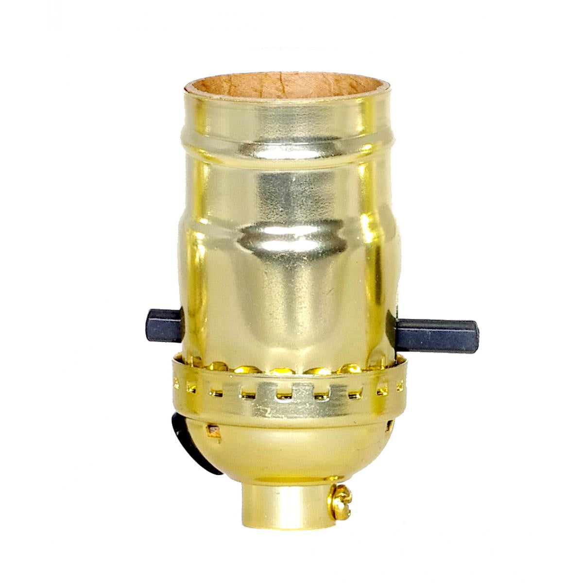(4-Pack) On-Off Push Thru Socket in Brite Gilt