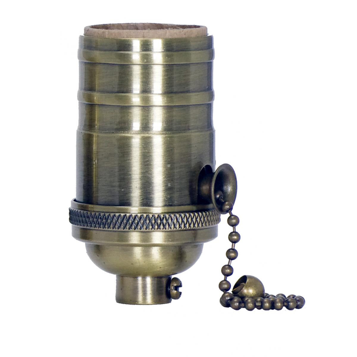 On-Off Pull Chain Socket in Antique Brass