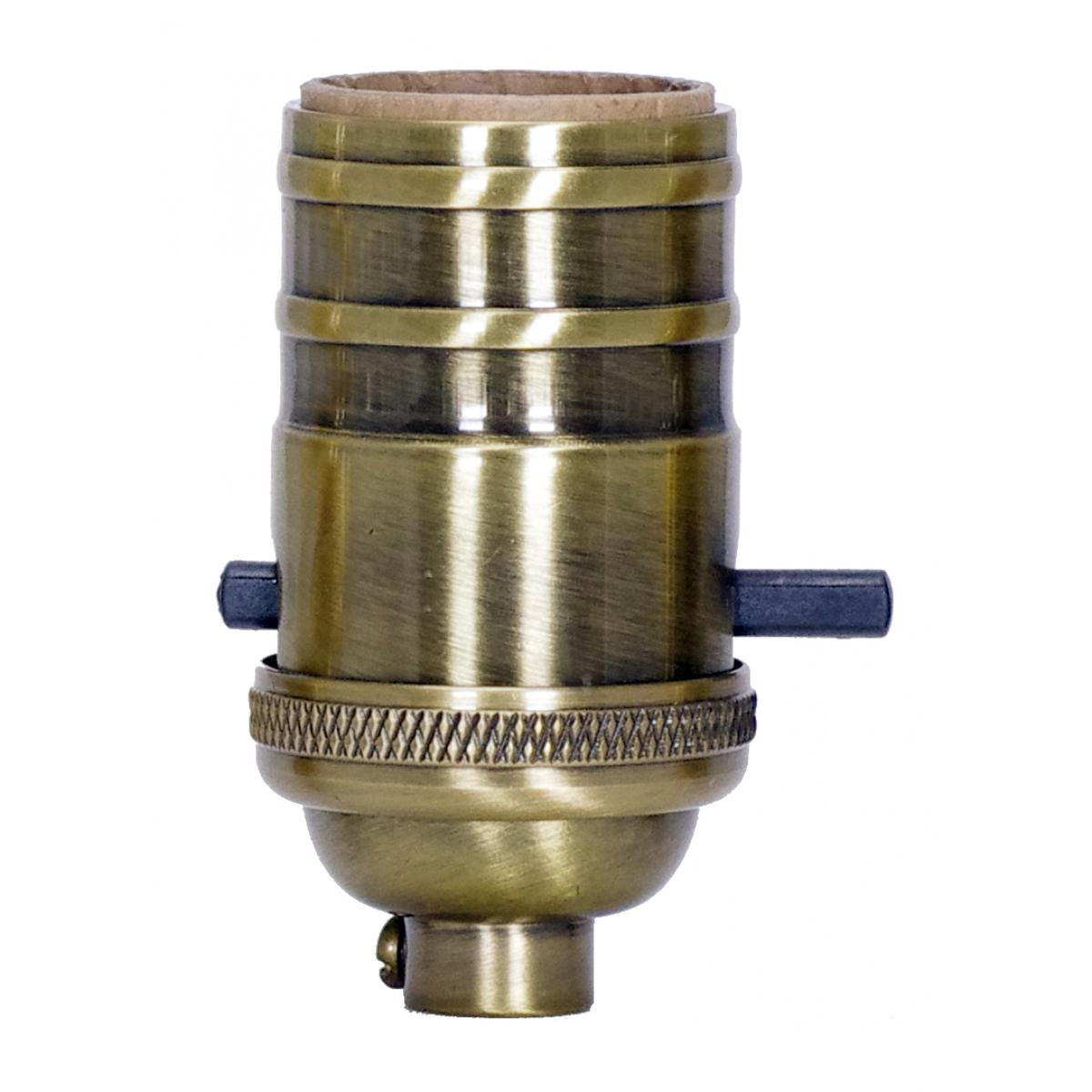 On-Off Push Thru Socket in Antique Brass