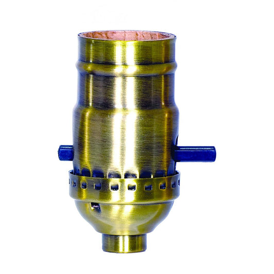On-Off Push Thru Socket in Antique Brass