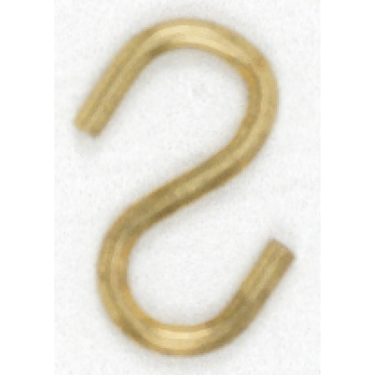 (4-Pack) Plated S-Hook in Brass Plated