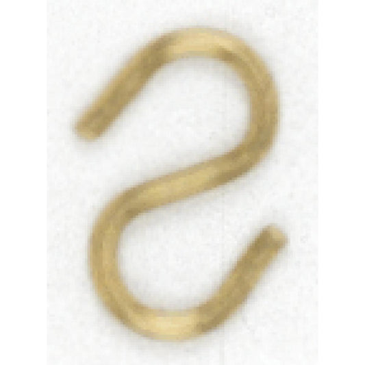 (4-Pack) Plated S-Hook in Brass Plated