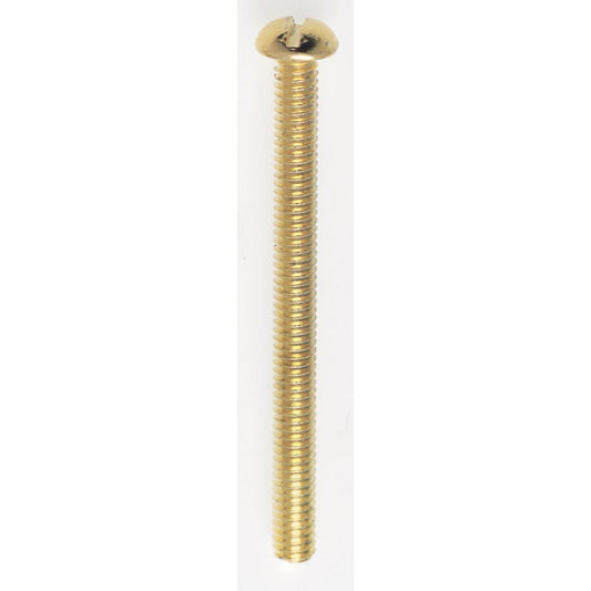 (4-Pack) Round Head Slotted Machine Screw in Brass Plated