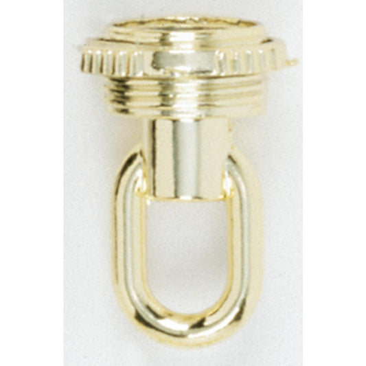 (4-Pack) Screw Collar Loop With Ring in Brass Plated