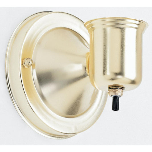 Satco - 90-120 - 1-5/8" Wired Wall Bracket With Bottom Turn Knob Switch - Brass