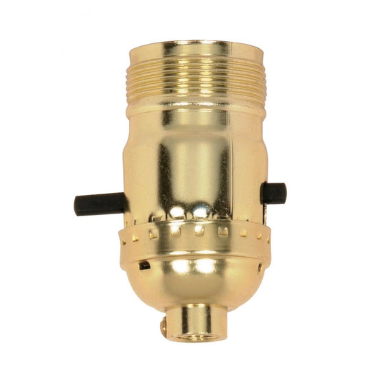 (4-Pack) On-Off Push Thru Socket in Brite Gilt