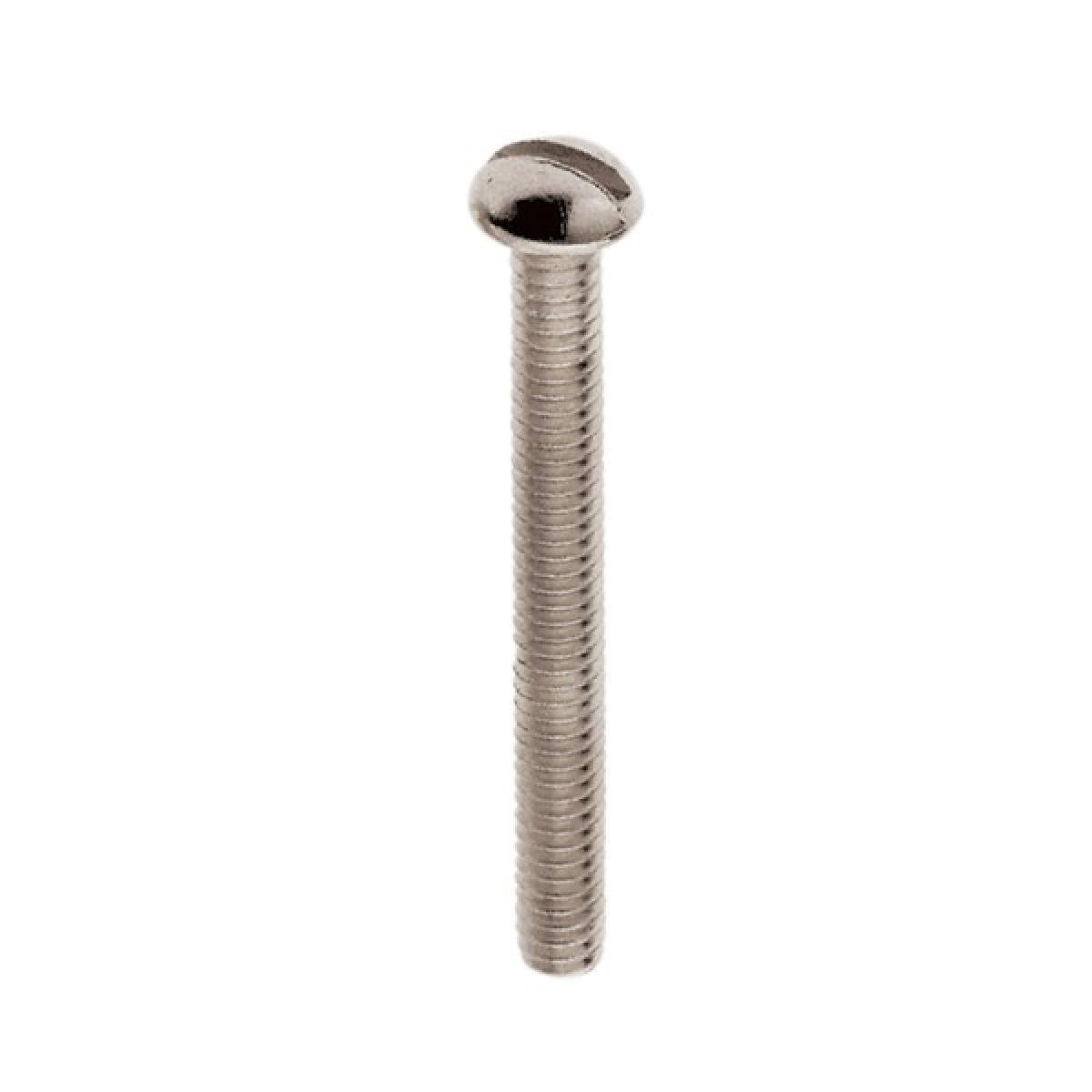 (4-Pack) Round Head Slotted Machine Screw in Nickel Plated
