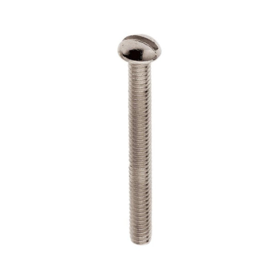 (4-Pack) Round Head Slotted Machine Screw in Nickel Plated