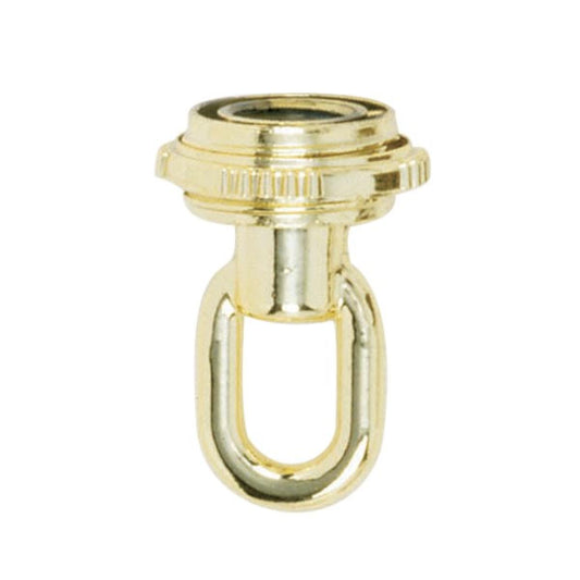 (4-Pack) 1/8 Ip Screw Collar Loop With Ring in Brass Plated