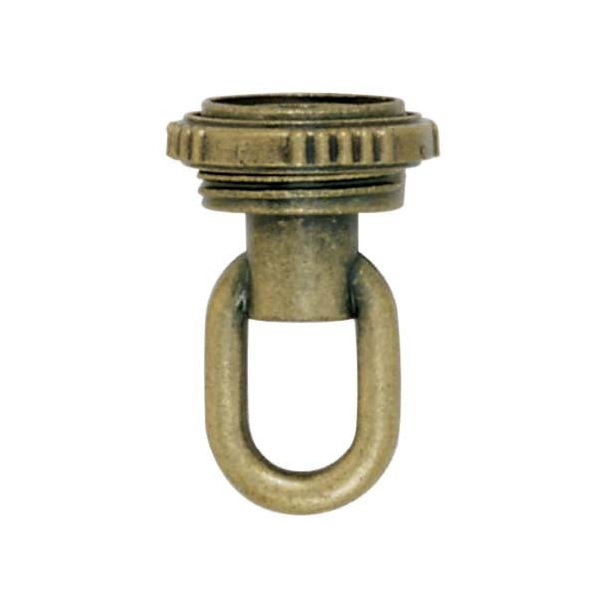 (4-Pack) Screw Collar Loop With Ring in Antique Brass