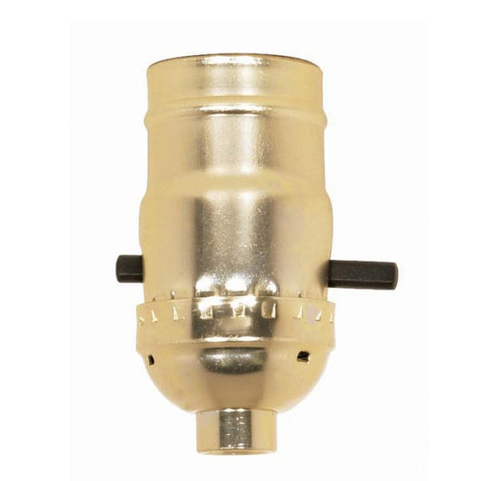 (4-Pack) On-Off Push Thru Socket in Brite Gilt