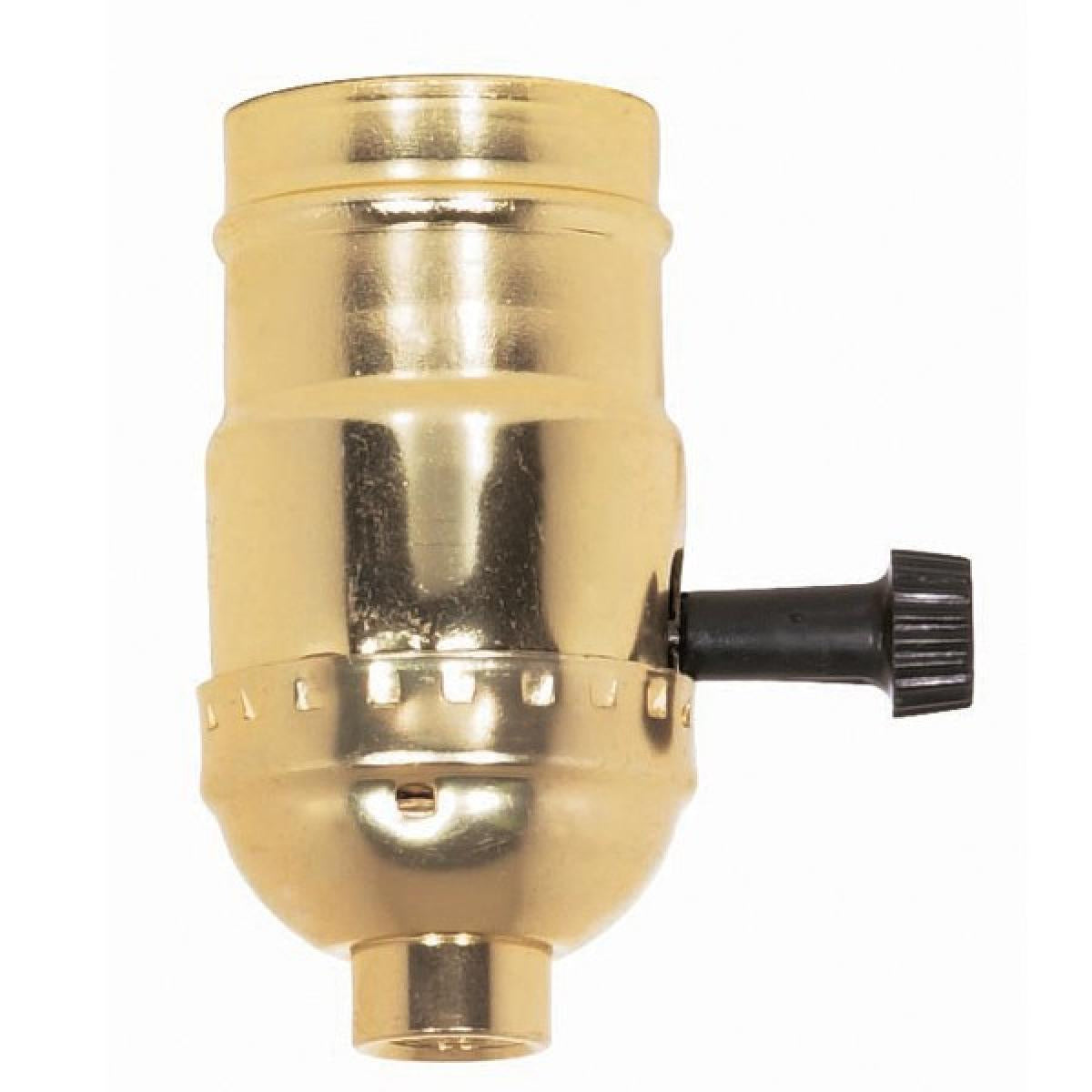 (4-Pack) On-Off Turn Knob Socket in Brite Gilt