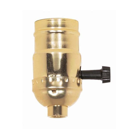 (4-Pack) Turn Knob Socket With Removable Knobs in Brite Gilt