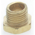 (4-Pack) Satco 90-636 Steel Hexagon Head Nipple, Brass Plated, 1/8 IP, 1/4" x 3/8" Overall