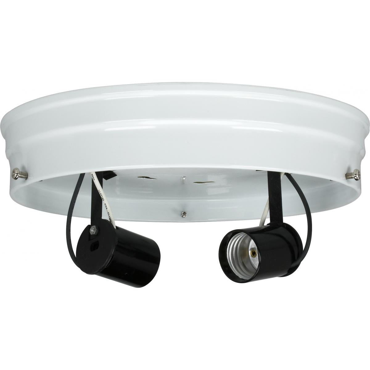 Two Light Ceiling Pan in White