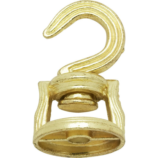 (4-Pack) Revolving Swivel Hooks in Brass Plated
