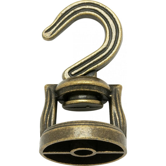 (4-Pack) Revolving Swivel Hooks in Antique Brass