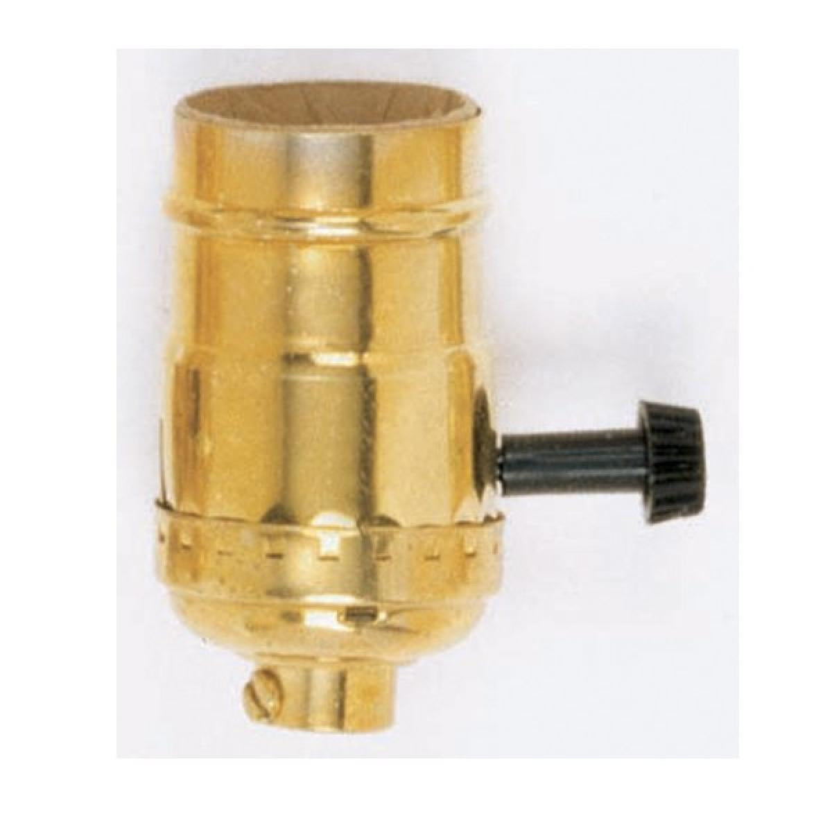 On-Off Turn Knob Socket in Polished Brass