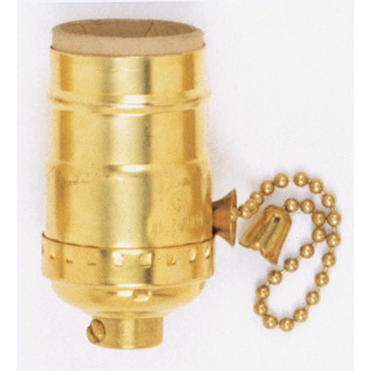 On-Off Pull Chain Socket in Polished Brass
