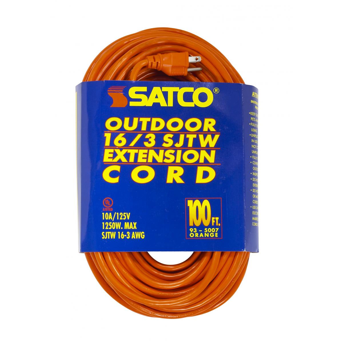 100'Heavy Duty Outdoor Extension Cord in Orange