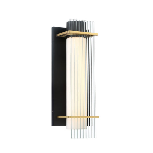 Midnight Gold LED Outdoor Lantern in Sand Black With Honey Gold