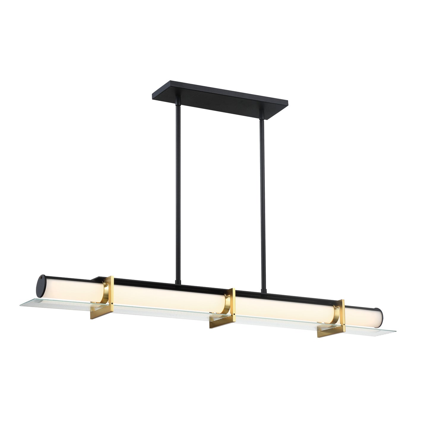 Midnight Gold LED Island Pendant in Sand Black With Honey Gold