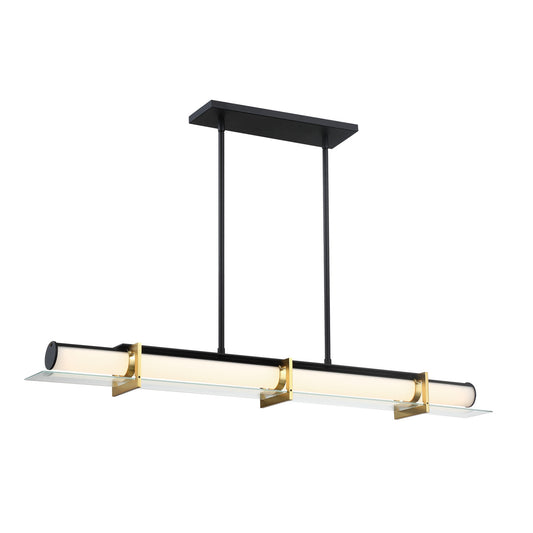 Midnight Gold LED Island Pendant in Sand Black With Honey Gold
