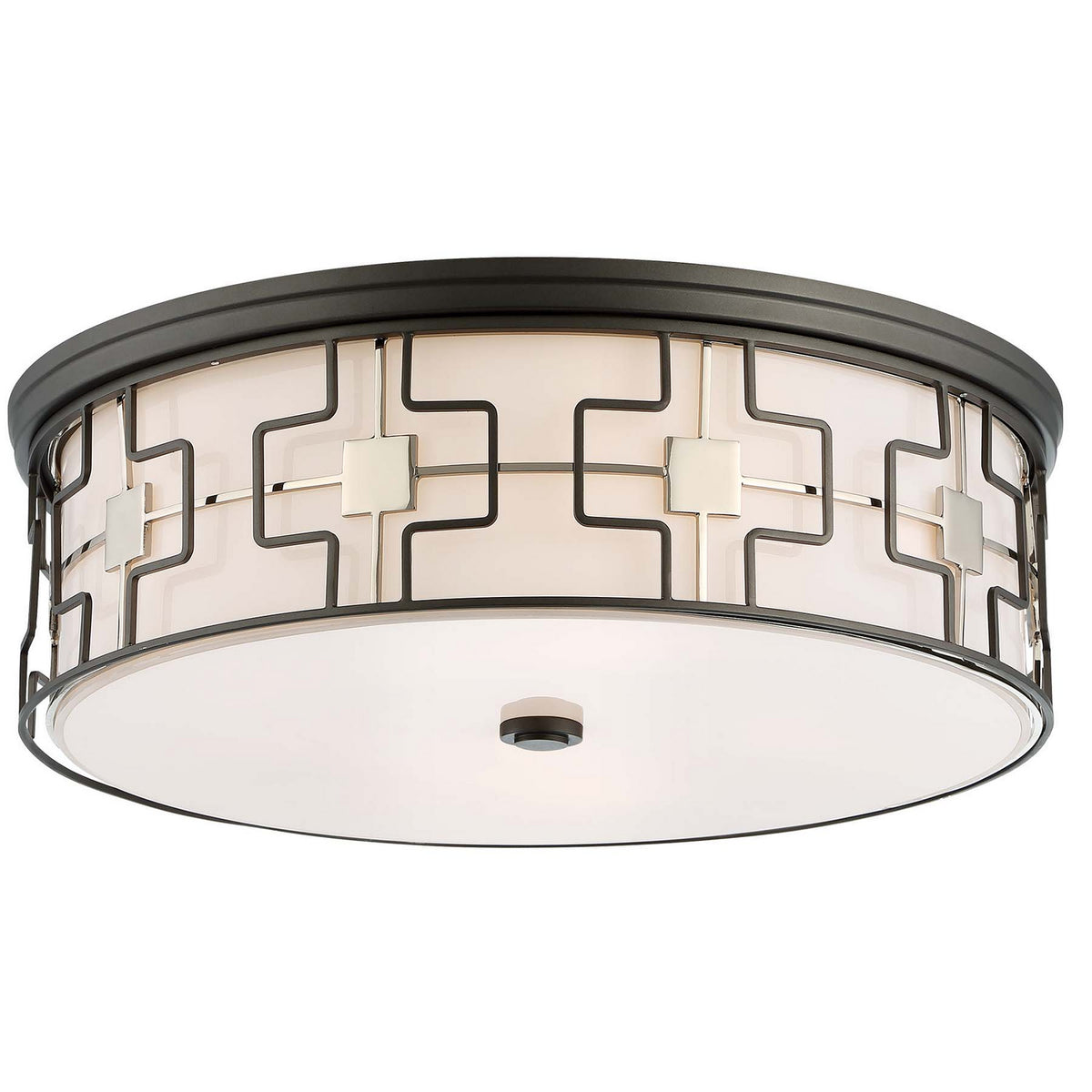 Flush Mount LED Flush Mount in Dark Grey w/Polished Nickel