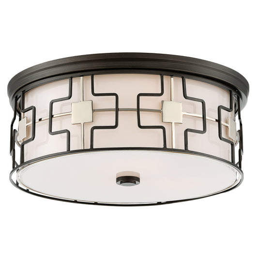 Flush Mount LED Flush Mount in Dark Gray w/Polished Nickel