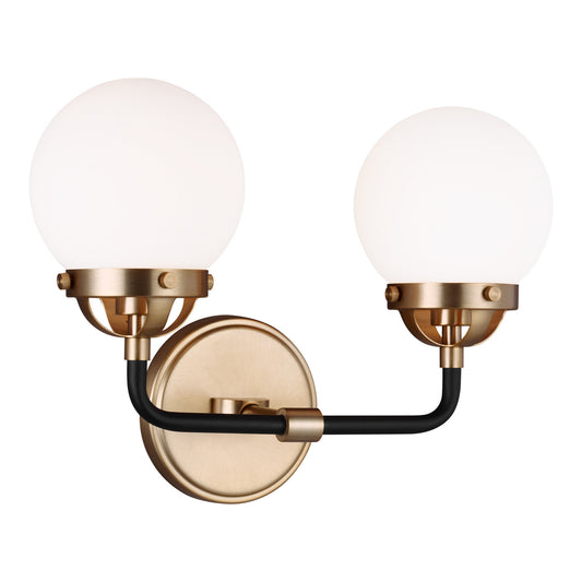 Cafe Two Light Wall / Bath in Satin Brass