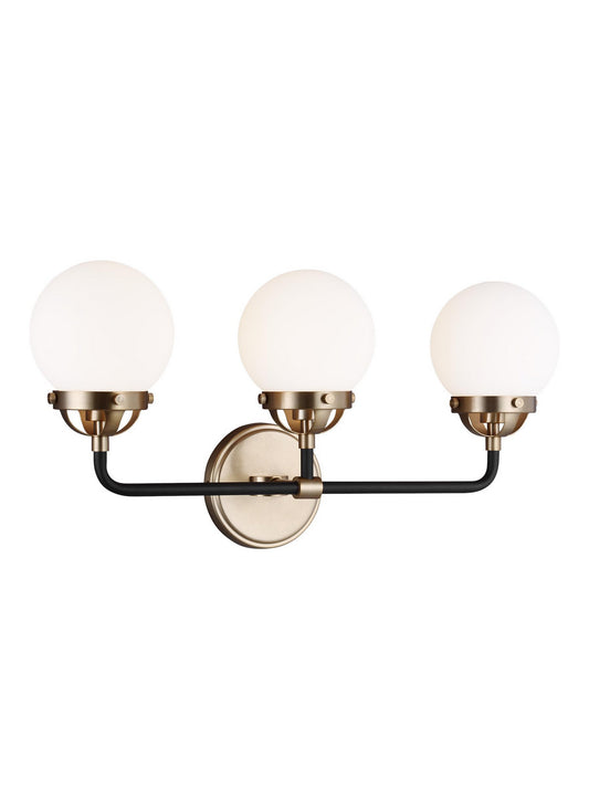 Cafe Three Light Wall / Bath in Satin Brass