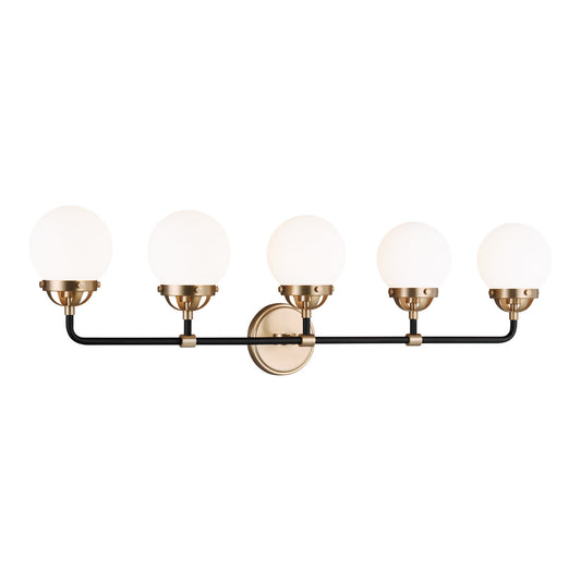 Cafe Five Light Wall / Bath in Satin Brass