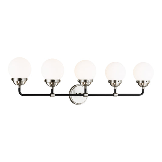 Cafe Five Light Wall / Bath in Brushed Nickel